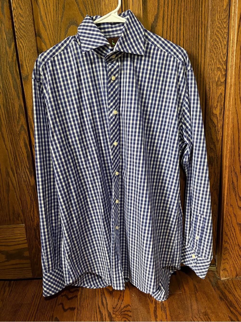Tailorbyrd Navy and White Check Dress Shirt